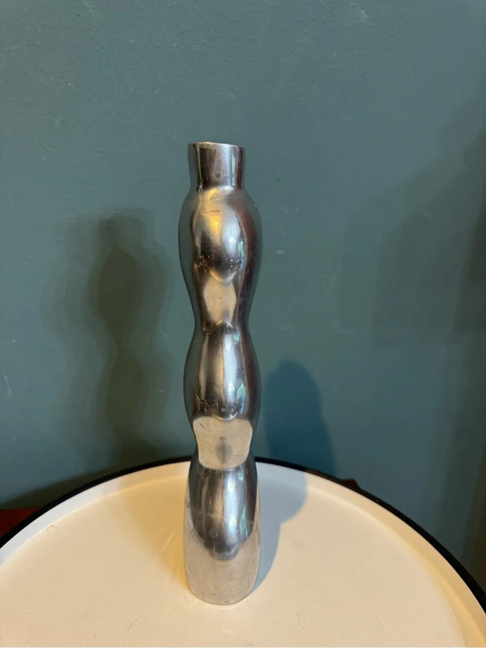 Metallic Sculptural Vase - Silver Modern Home Decor
